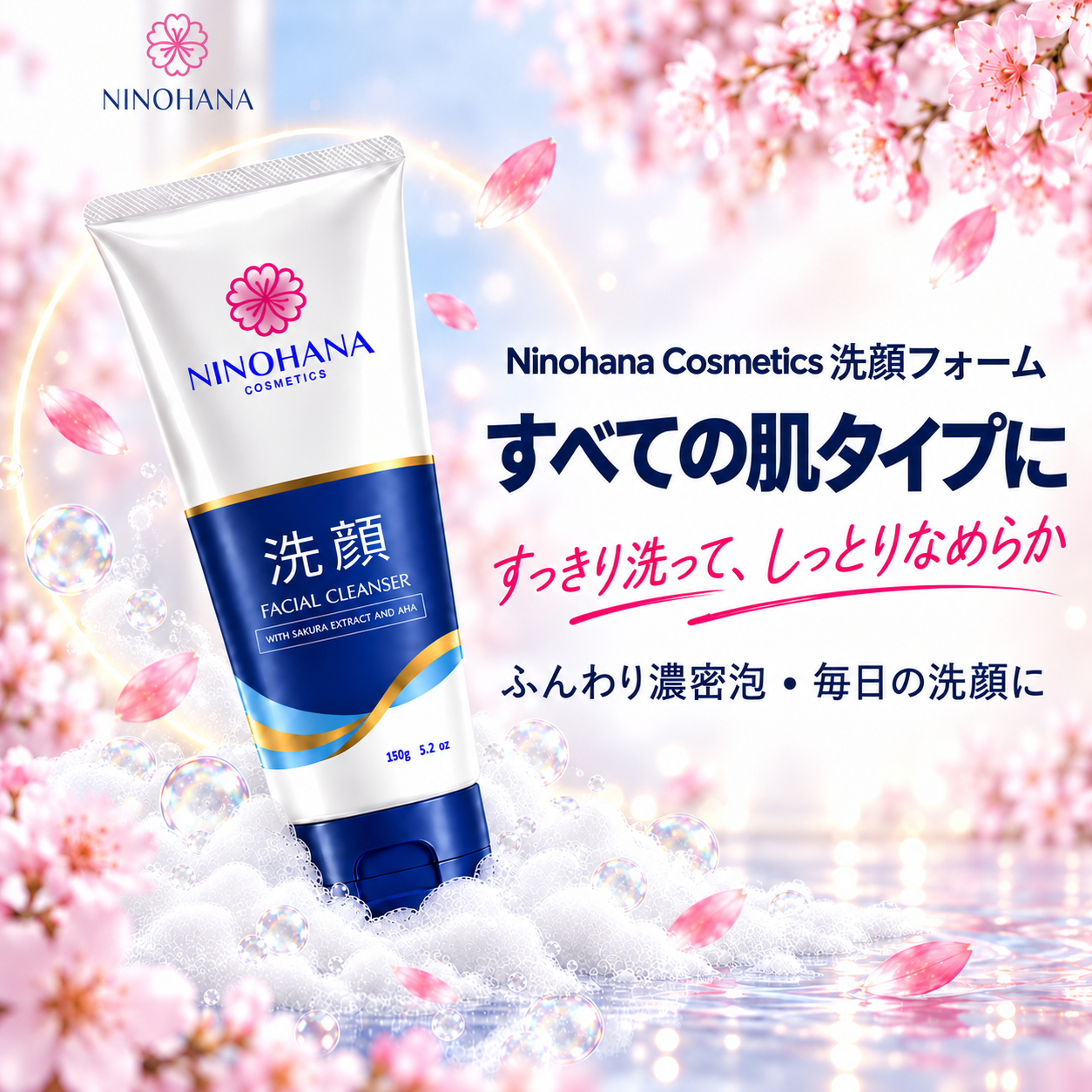 すべての肌質に合う Ninohana 洗顔フォーム